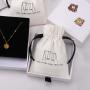 Custom Logo Printed Brush Canvas Cotton Dust Bag For Jewelry Antique Drawstring Bracelet Packaging Jewelry Pouch
