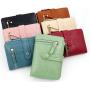 HR511 Women's Short Card Bag Solid Color Sewing Thread Coin Holder Credit Business Card Holder Buckle Zipper One Piece Purse