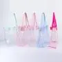 Keymay Stock New 10 Colors Waterproof PVC Transparent Clear Bag Custom Designer Women Ladies Portable Clear Tote Bag