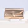 Fashion Party Bridal Handbag Chain Crossbody Bag Metal Rhinestones Leaf PU Clutch Bag Gold Evening Bags For Ladies