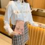 Mobile phone bag wholesale 2024 female ladies pearl mini shoulder bag diamond lattice small crossbody bag
