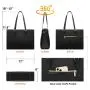 LOVEVOOK PU+Nylon 2pcs 15.6 inch Computer Tote Handbag Ladies Shoulder Bag Purse Business Work Briefcase Laptop Bag for Women