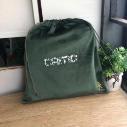 Super Soft Large Oliver Green Velvet Drawstring Packaging Bag Velvet Gift Bag