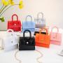 2023 New Fashion Portable Jelly Bag Mini Handbag Open Square Handbag with Button Chain Handbag for Women