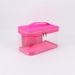 Newest Portable PVC Waterproof Women Cosmetics Clear Makeup Bag Packaging Pouch Hanging Travel Toiletry Bag