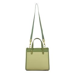 Wholesale high quality custom green plain leather handbags shoulder bag  woman bag designer lady hand bags