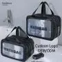 Dry wet separation double-layer transparent large makeup bags ladies travel wash bag