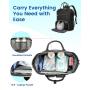 LOVEVOOK Quilted fashion 15.6in Laptop Bag Travel Double Layer Pumping Bag for Working Moms Breast Pump Backpack with Cooler Bag