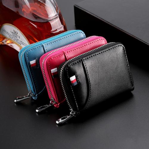 customs wallet Genuine Leather Men Women Purse Card Holder Wallets Leather  credit card holder ID card wallet bifold zipper