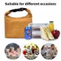 Custom Print Logo Brown Reusable Insulated Food Thermal  Aluminum Foil Dupont Tyvek Kraft Paper Lunch Cooler Bag With Handle