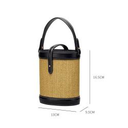 New Arrival Factory Wholesale Ladies Straw Bags Hand Bags Bucket Bags Summer Custom Logo Pu Leather Womens Beach Handbags