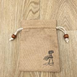 Natural Jute Gift Drawstring Pouch With Logo Print