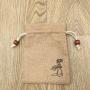Natural Jute Gift Drawstring Pouch With Logo Print