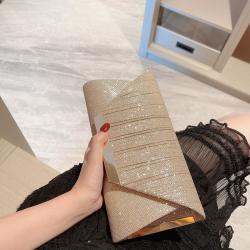 New Design Luxury Golden Clutch Women Handbag Bolsos Wedding Shiny Bridal Shoulder Lady Purses Fashion Evening Bags WF221457