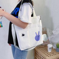 Custom Logo Wholesale Korean Style Women's Canvas Messenger Bag Simple Large Capacity Portable Shopping Bag Student Shoulder Bag