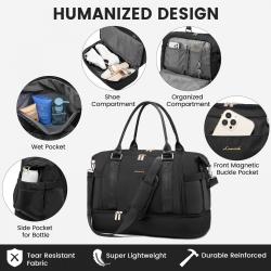 LOVEVOOK 2023 hot sale 2pcs Tote Weekender Bag Swim Gym USB Bag for Travel Sports Duffel bags with shoe compartment unisex