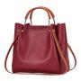 New 2023 Large Capacity Solid Color Printed Women's Bag Wooden Bead Bucket Fashion Pu High-grade Sense One Shoulder bag