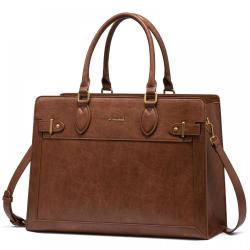 LOVEVOOK 15.6 17 Inch Laptop Handbags for Office Ladies Large Leather Tote Work Bag Women Waterproof Business Computer Briefcase