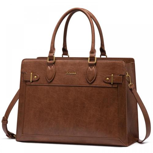 LOVEVOOK 15.6 17 Inch Laptop Handbags for Office Ladies Large Leather Tote Work Bag Women Waterproof Business Computer Briefcase