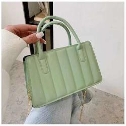 New Lump Solid Color Square Women Purses  Chain Lady Sling Crossbody Bags Fashion Vintage Leather Girl Handbags With Soft Handle