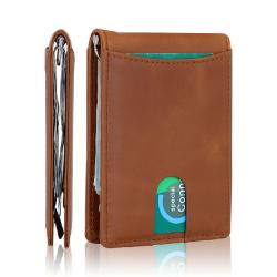 Top Quality Mini Purse Male Automatic Aluminium Rfid Card Casual Wallets Anti theft Carbon Fiber wallet with ID window