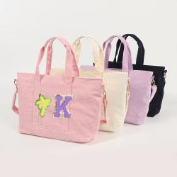 Keymay RTS Women Shopping Shoulder Bag With Pocket Travel Handbag Large Corduroy Tote Bag With Zipper