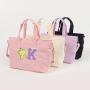 Keymay RTS Women Shopping Shoulder Bag With Pocket Travel Handbag Large Corduroy Tote Bag With Zipper