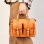 2024 Customized Unisex High Quality Vegetable Tanned Genuine Leather Bag Handbag