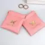 Custom Emboss Logo White Leather Earphone Hairpin Pouch Small Ring Earring Necklace Bracelet Jewelry Bag With Magnet