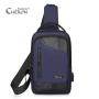Outdoor Portable Personalised Medium Usb Charge Male Crossbody Pack Black Shoulder Messenger Chest Bag