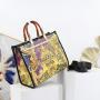 hot selling large size women's handbags quality PU printing ladies bags fashion ladysky private label tote bags for girls  34 cm