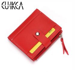 CUIKCA New Credit Card & ID Holders PU Leather Hasp Slim Women Wallet Zipper Coin Purse License Card Case Card & ID Holders