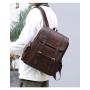 ZR145 Large-capacity Soft PU Leather Shoulder Leisure Fashion Male College and Middle School Schoolbag Computer Travel Backpack