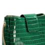 2023 New Arrival Handbag Crocodile Leather Customized Shoulder Woman Vintage Washed Bags Green Zipper Tote Bag With Gold Belt