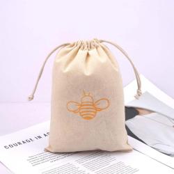 Fashion Cotton Drawstring Shopping Bag For Packaging Handbag Reusable Natural Custom Logo Printed Dust Gift Muslin Pouch