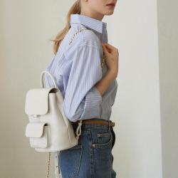 Factory Wholesale Fashion Luxury Leather Backpack Ladies Custom Logo Small Premium Casual Backpack