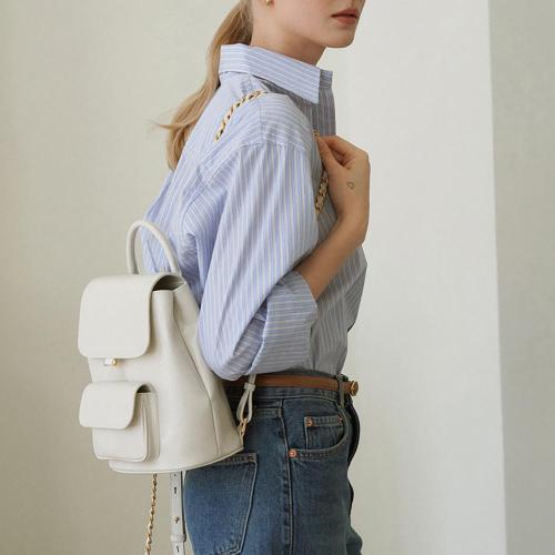 Factory Wholesale Fashion Luxury Leather Backpack Ladies Custom Logo Small Premium Casual Backpack