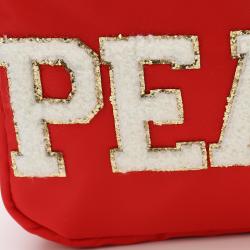 Promotion Ziplock Professional Portable Beauty Designer Medium Beach Polyester Pouch Bag Chenille Patches Custom Bag