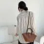 New Trend Design Advanced Handbag PU Leather Decoration Large Capacity Tote Bag Retro Style Bucket Bag