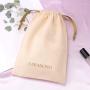 Custom Logo Printing Natural Cotton Drawstring Makeup Gift Candle Packaging Bag Organic Muslin Dust Pouch