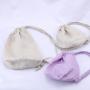Eco-Friendly Round Bottom Organic 100% Cotton Linen Embroidery Pouch Dust Gift Coca Coffee Bean Wine Storage Linen Bag
