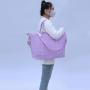 Keymay RTS Personalized Chenille Patch Large Tote Weekenderbeach Travel Bag Zippered Tote Bag Ladies Handbag Nylon Tote Bag