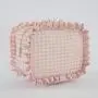 Keymay Low MOQ Good Quality S M L XL Makeup Storage Bag Gingham Cosmetic Bag Nylon Zipper Pouch Ruffle Make Up Bags