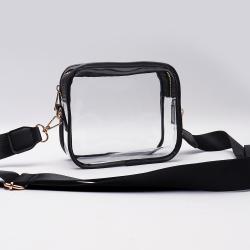 RTS Transparent Messenger Shoulder Bag Mini Cell Phone Clear Shoulder Pvc Crossbody Bag with Adjustable Strap