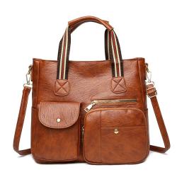 2024 new retro high-quality leather ladies fashion simple shoulder bag large capacity casual handbag