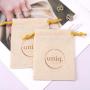 Recyclable Small Colico Antique Jewelry Storage Pouch Custom Logo Printed Drawstring Cotton Gift Packaging Musin Bag