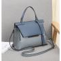 New Fashion Women's Bag Fashion High Texture Real Cow Leather Square Handbag Splicing Cow Leather One Shoulder Diagonal Bag