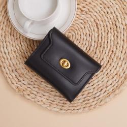 HR509 Fashion Small Female Purse Short Purse Lady Solid Color Button Short Clutch Wallet Solid Vintage Matte Women Wallet
