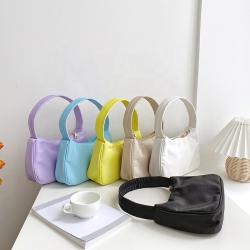 2023 Summer Korean Bags New Female Pure Simple Handbag Lady Small Shoulder Bags Fashion Nylon Candy Color Armpit Bag