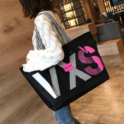 Gelory Large Capacity Waterproof Dry And Wet Separation Shoulder Travel Bag Women Shopping Alphabet Beach Bag